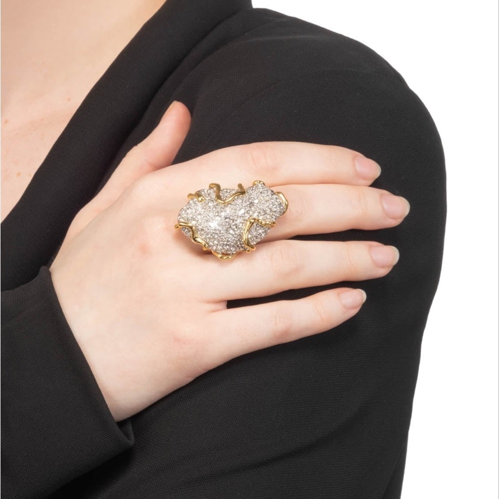 NWOT Alexis Bittar Solanales Large Crystal Pave Geode Ring - Picture 1 of 6